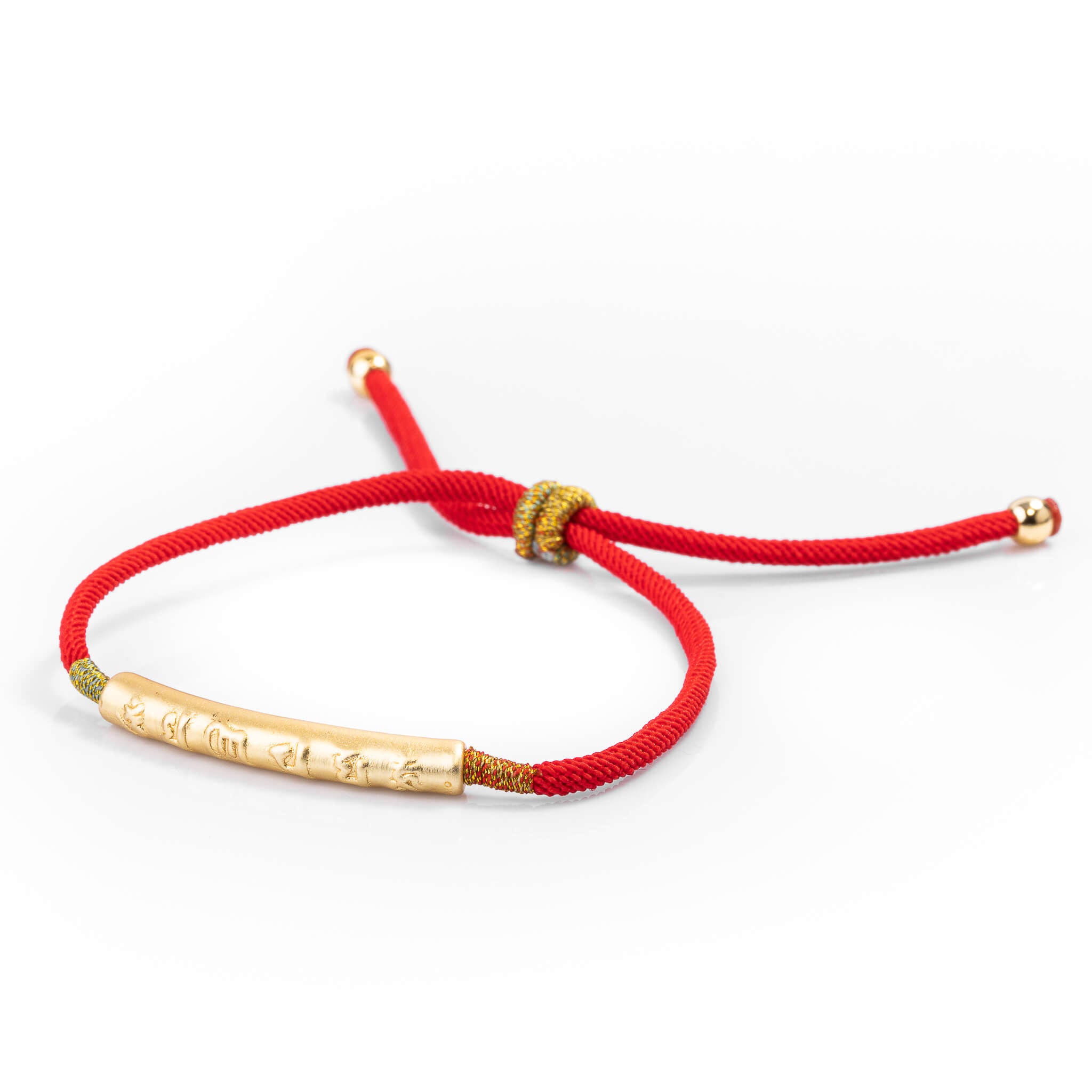 Tibetan Red String Bracelet - Buddhist Lucky Charm - Buddha & Karma