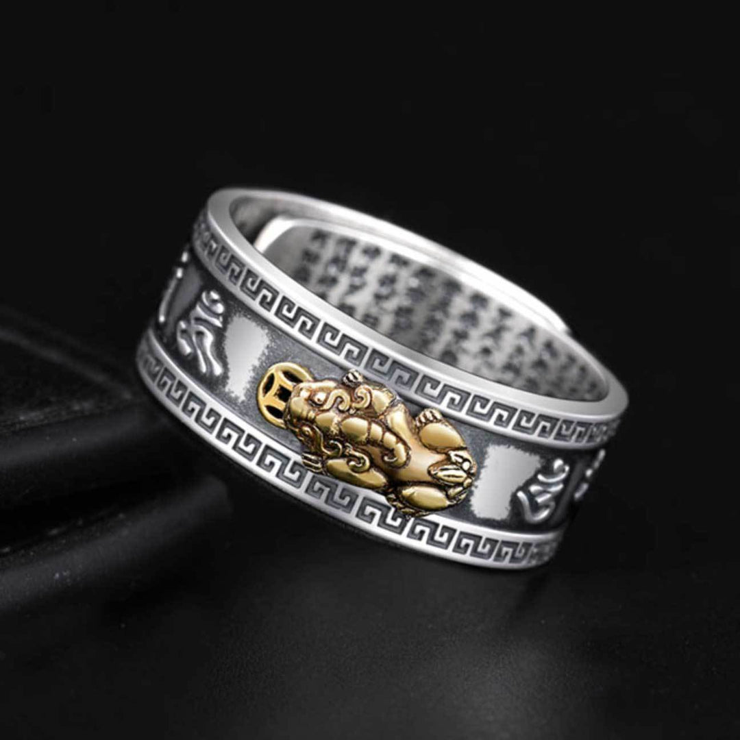 Feng Shui Pixiu Mantra Ring - Wealth & Protection - Buddha & Karma