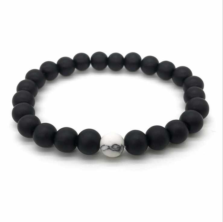 Black & White Distance Bracelets Bundle - For Couples - Buddha & Karma